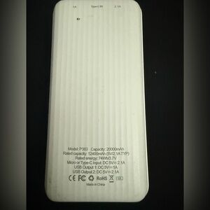 White Power Bank 20000mAh
